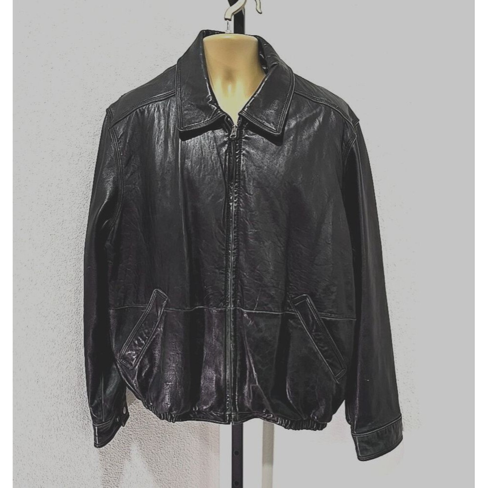 American Classics Colebrook Thermal Lined Black Leather Bomber Jacket Lge Biker